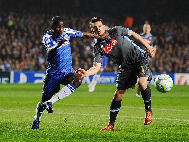 Tuesday Champions League: Chelsea's Ramires challenges Napoli's Christian Maggio 