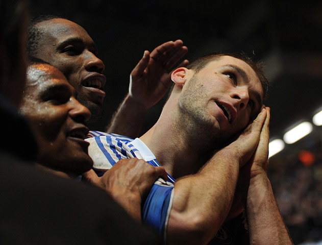Tuesday Champions League: Branislav Ivanovic celebrates scoring Chelsea's fourth goal