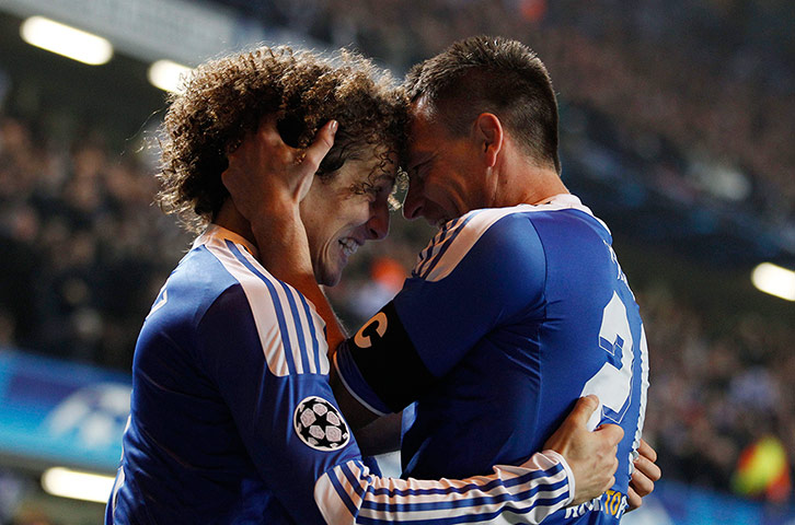 Tuesday Champions League: John Terry celebrates scoring Chelsea's second goal with David Luiz