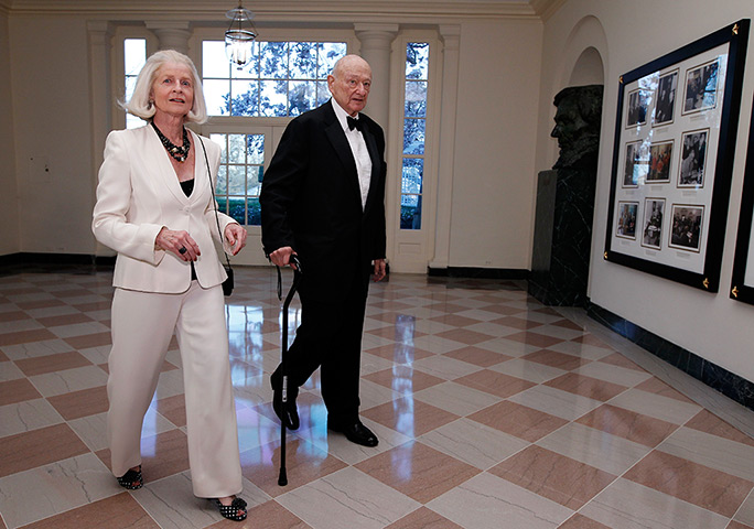 State dinner fashion: Former New York City Mayor Ed Koch and Diane Mulcahy