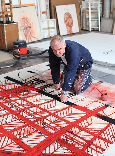 Artists: Artist Tony Bevan in his studio