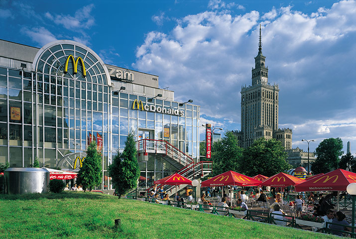 Unusual chain restaurants: McDonald's, Palace of Culture and Science, Warsaw