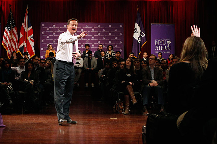 Camerons visit USA: David Cameron at New York University's Leonard N. Stern School of Business 