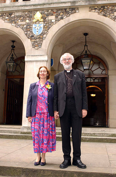 Dr Rowan Williams: Dr Rowan Williams & His Wife Jane Outside Church House, July 2002