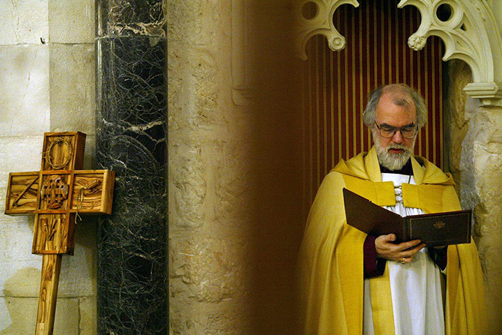 Dr Rowan Williams: The archbishop of Canterbury attends a service in Saint George Cathedral