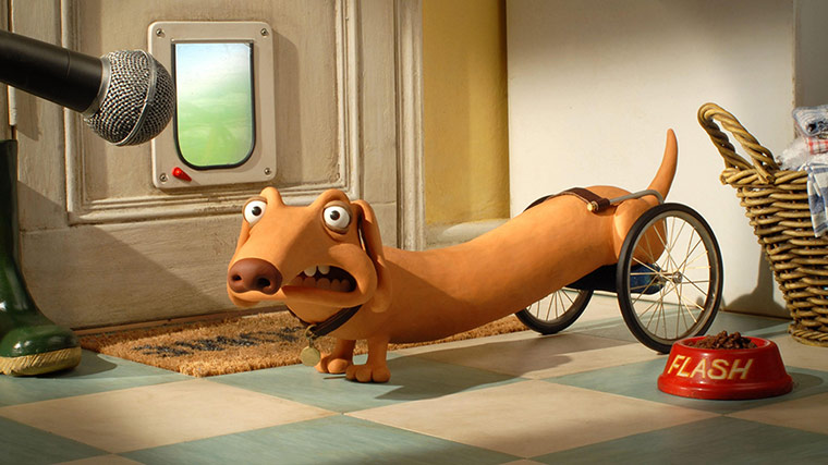 Animated characters: Flash the sausage dog, an Aardman character