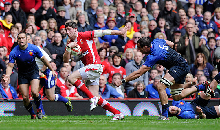 Wales v France: Wales' Alex Cuthbert scores the only try of the game against France