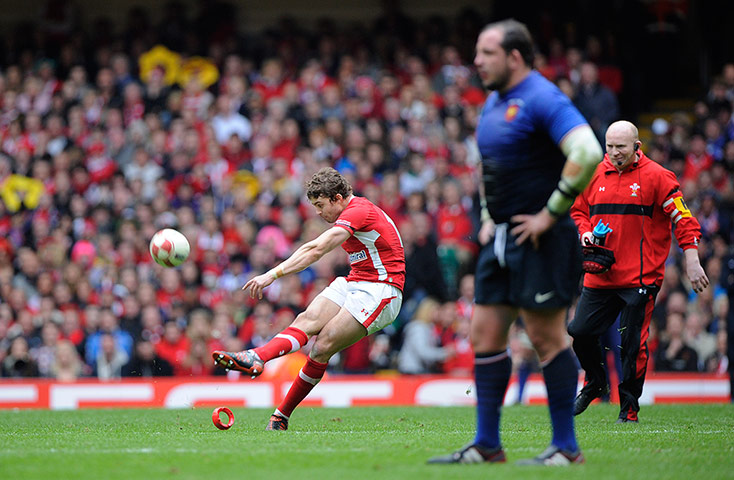 Wales v France: Leigh Halfpenny lands a huge penalty from the halfway line in the 2nd half