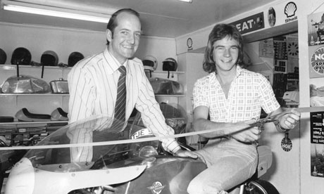 Mick Walker, left, with the motorcycle racer Barry Sheene