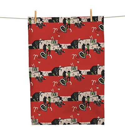 British textiles: V&A tea towel Fishermen