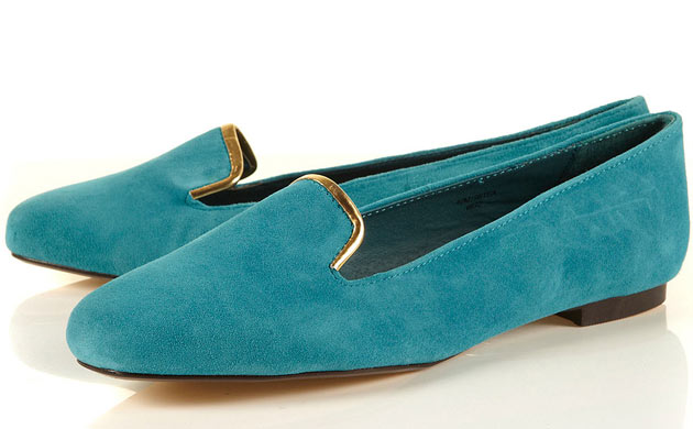 Stylish flat shoes: Topshop teal slipper