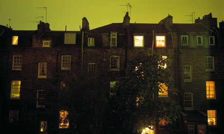 Homes in Camden at night