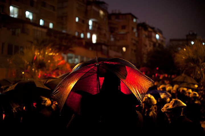 24 hours in pictures: Bnei Brak, Israel: Ultra-Orthodox Jewish men gather for a funeral