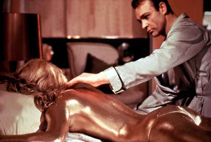 Fifty years of Bond style: Goldfinger (James Bond),  Shirley Eaton,  Sean Connery
