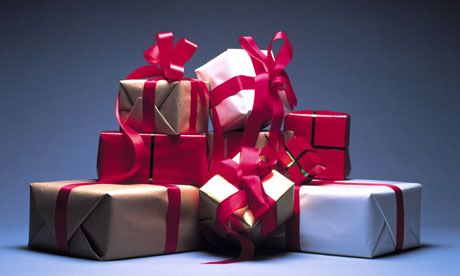 pile of wrapped presents