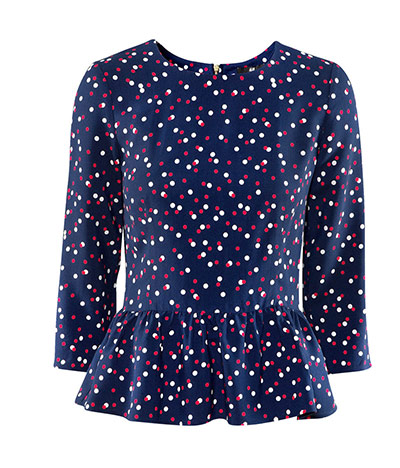 peplums: Polka dot