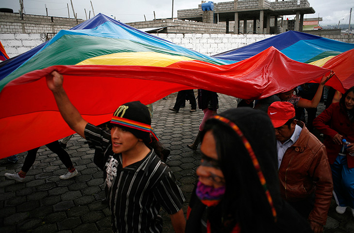 24 hours in pictures: Demonstration Against Mining Activity in Ecuador