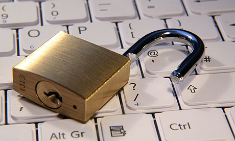 Padlock on keyboard