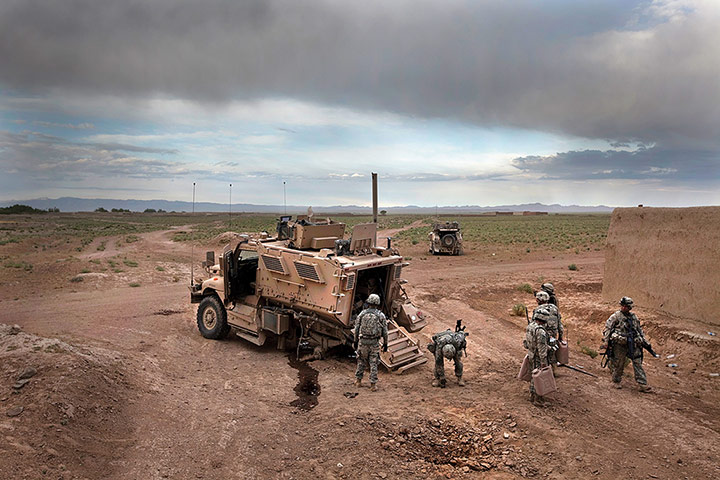 Sean Smith open weekend: a Maxpro MRAP vehicle disabled by an IED