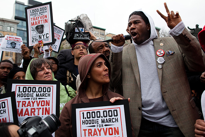 Trayvon Martin march: New York City Council Member Jumaane D. Williams speaks at a rally