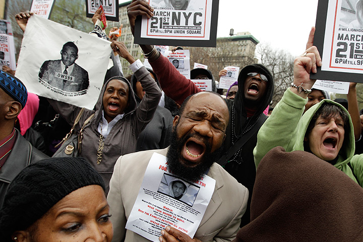 Trayvon Martin march: Demonstrators chant Trayvon Martin's name