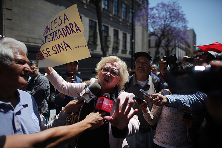 24 hours: Mexico City, Mexico: Protests against the release of Florence Cassez