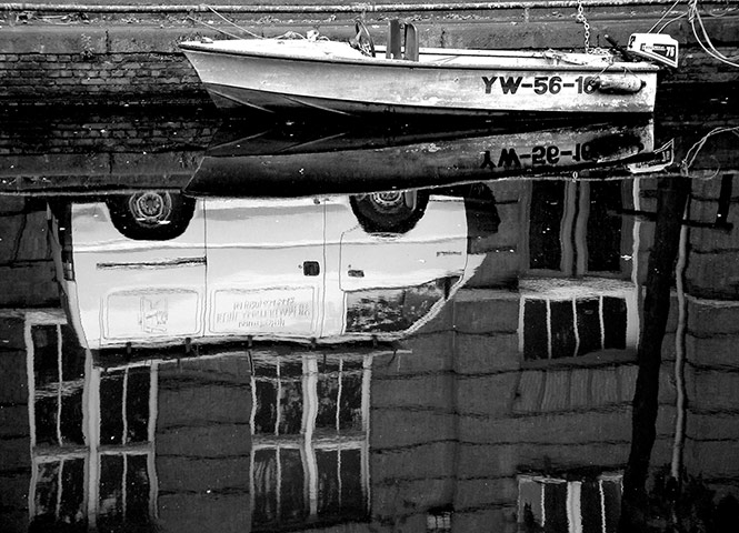 Readers' pictures: Van reflected in a canal in Amsterdam