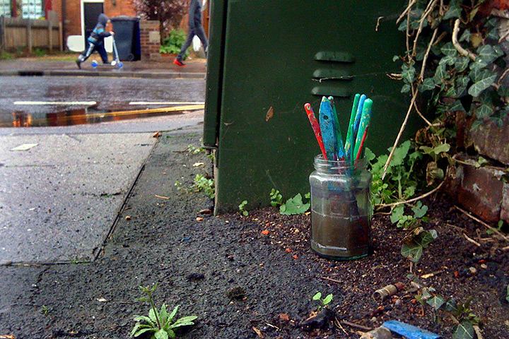 Maxine Moss found objects: paintscoot