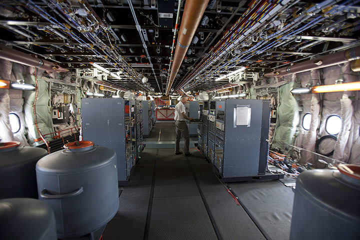 24 Hours: Sao Paulo, Brazil: A technician works inside of Airbus A380