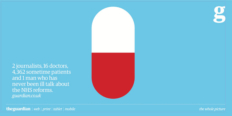 An outdoor ad promoting the Guardian