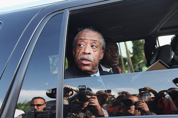 24 hours: Al Sharpton departs a rally for slain teenager Trayvon Martin