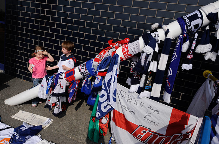 Bolton v Blackburn: Tributes for Fabrice Muamba at the Reebok Stadium