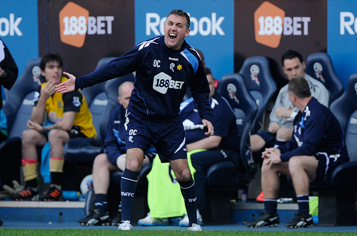 Bolton versus Blackburn: Owen Coyle urges his players forward against Blackburn