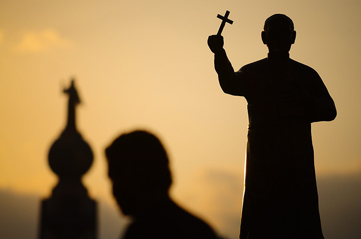 24 hours in pictures: A statue of archbishop Oscar Arnulfo Romero