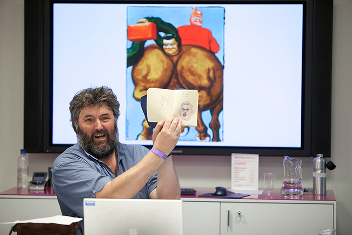 Guardian Open Weekend: Cartoonist Steve Bell talks about his work