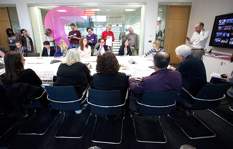 Guardian Open Weekend: The midday editorial meeting at the Guardian offices