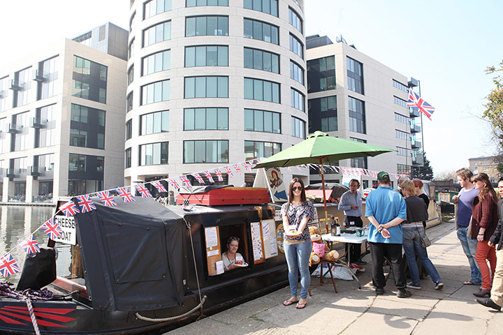 Guardian Open Weekend: The cheese barge outside kings place on the Regents  Canal