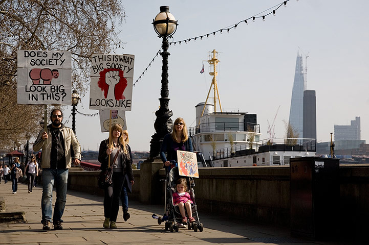 Placard gallery: Juan Orar (furthest left), Sigrid Holmwood (second left) 