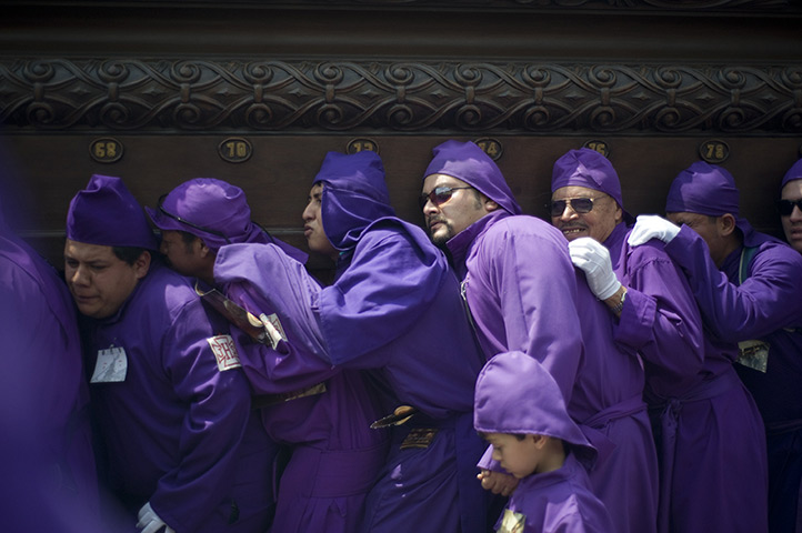 24 hours in pictures: Antigua Guatemala, Guatemala: Catholic faithfuls take part in a procession