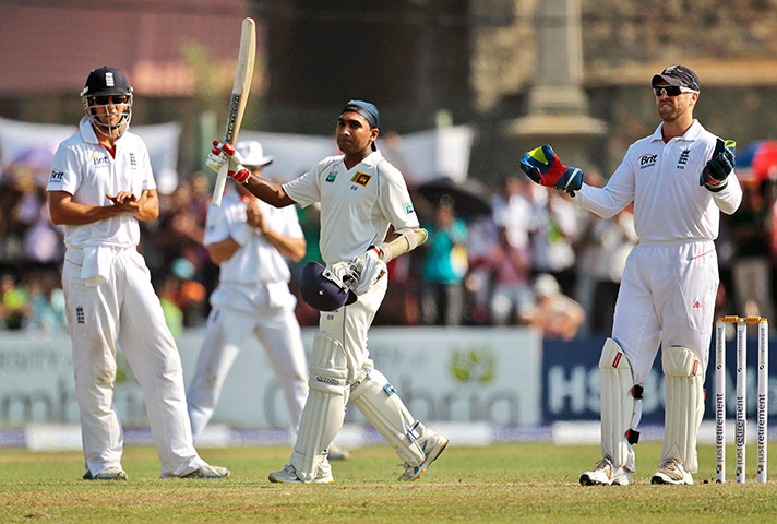 Sri Lanka v England day 1: Mahela Jayawardene celebrates his century