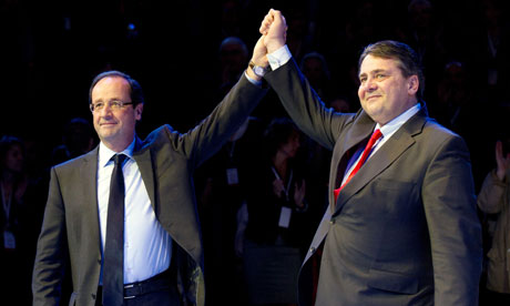 Francois Hollande with Sigmar Gabriel
