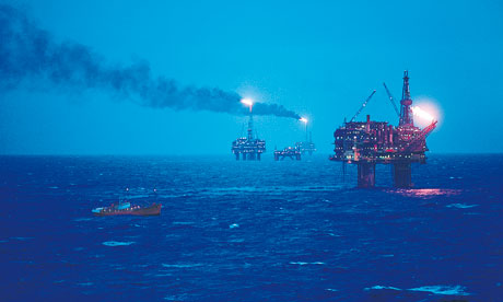 Oil rigs in the North Sea