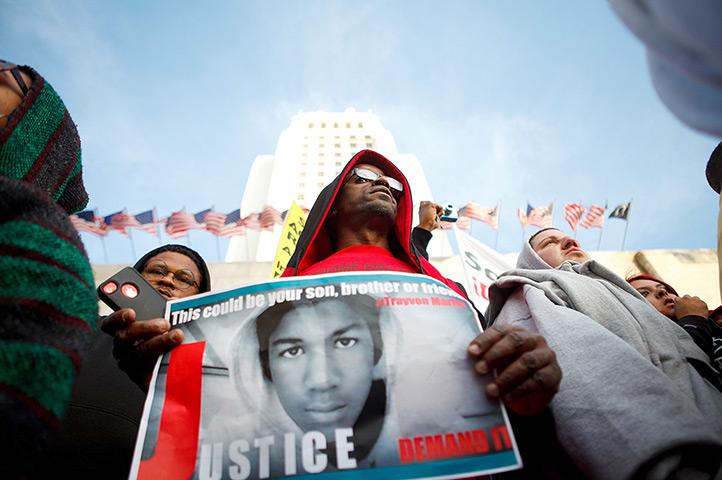Trayvon Martin marches: Thousands gather in downtown Los Angeles