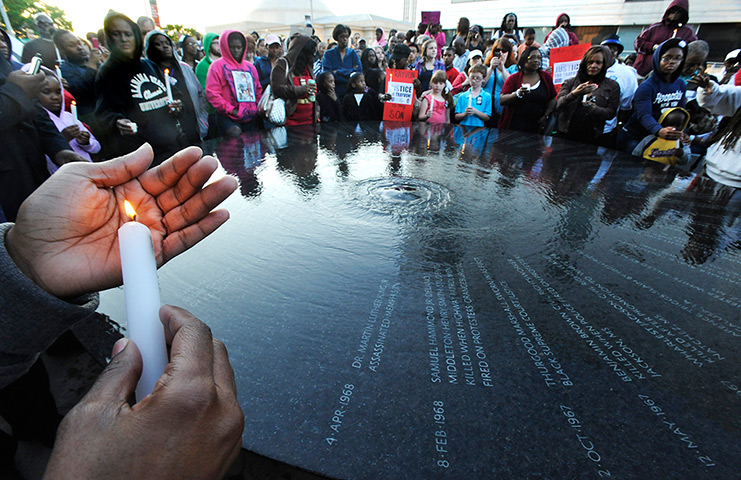Trayvon Martin marches: Vigil in memory at the Civil Rights Memorial in Montgomery