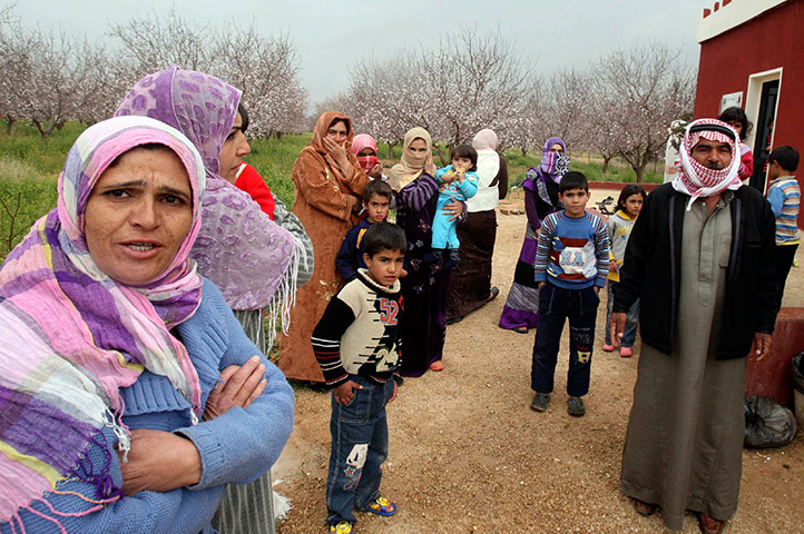 Syrian Refugees: Lebanese farmers, who have fled their homes 