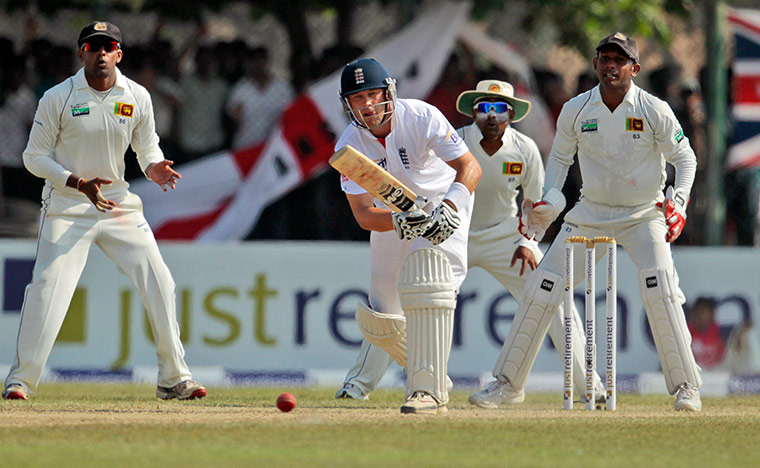 Sri Lanka v England day 3: Jonathan Trott hits a boundary