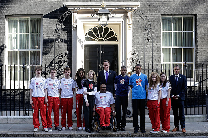 David Cameron badminton: David Cameron and young British Badminton athletes