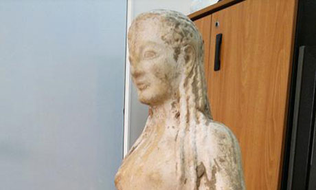 Ancient Greek statue unearthed in goat pen