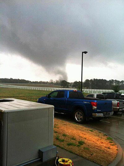 Tornado Updated New: A funnel cloud begins to form over Athens, Alabama