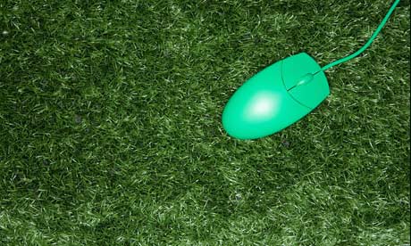 a green computer mouse
